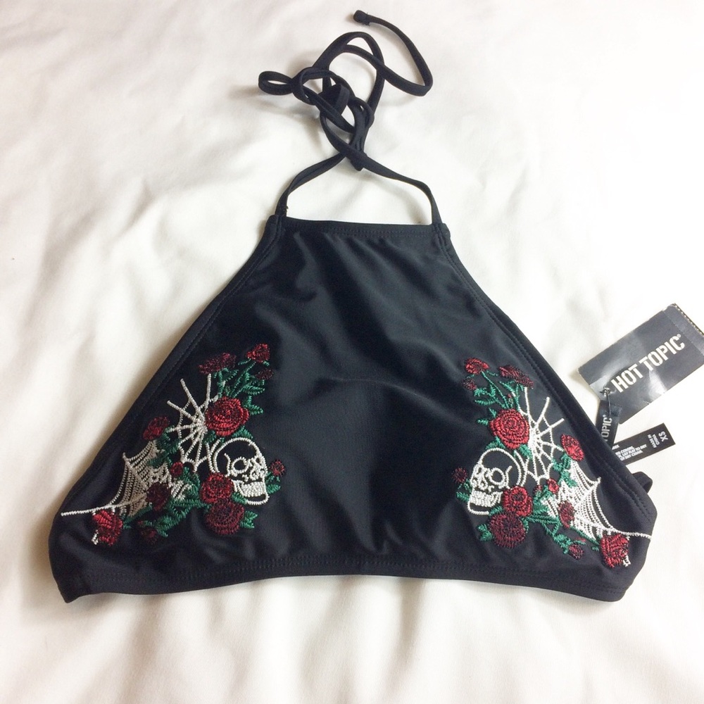 Skull Halter Swim Top